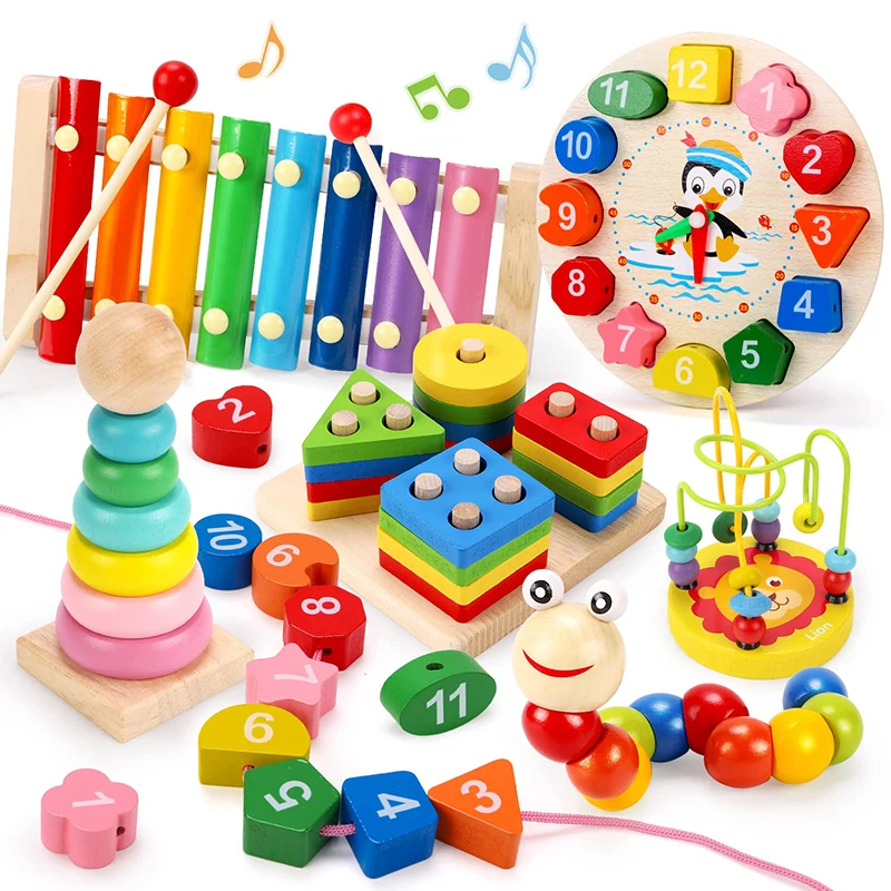 9-in-1 Montessori Wooden Toys Octave Piano Set Early Childhood Educational Toys Children's Birthday Halloween Thanksgiving Christmas Gift