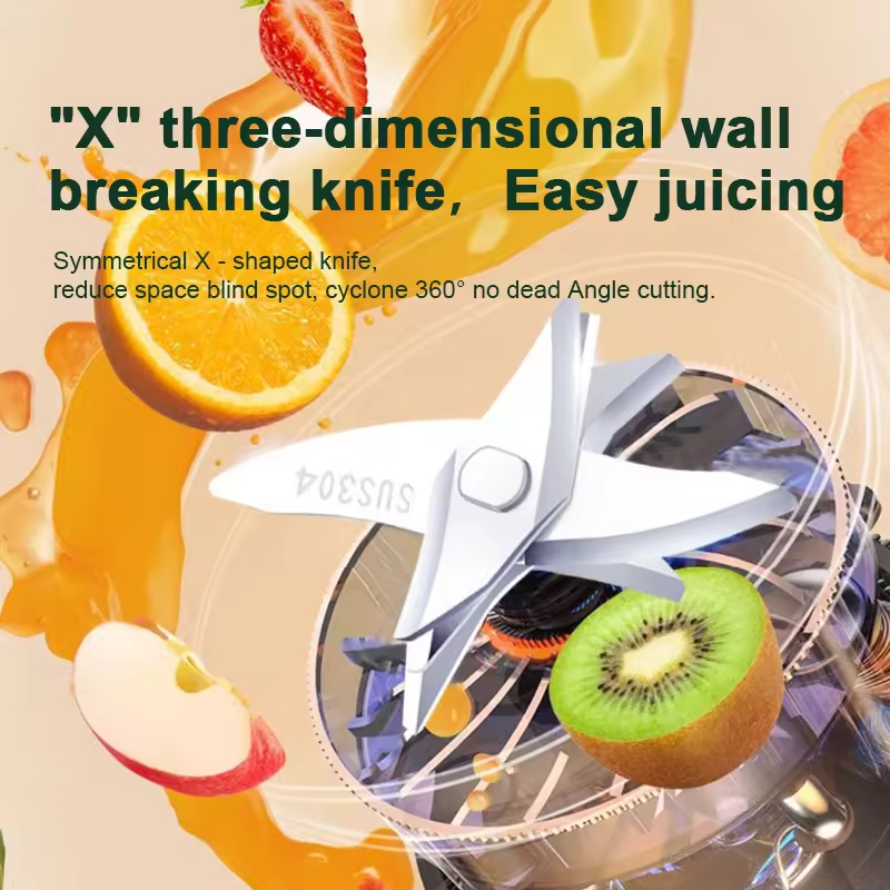 Popular portable juicer fruit blender USB 6 knife electric household fruit juicer cup blender