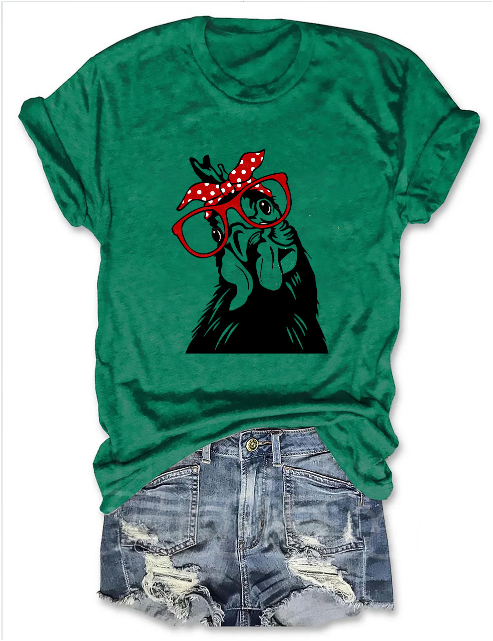 Chicken With Bandana Glasses T-Shirt
