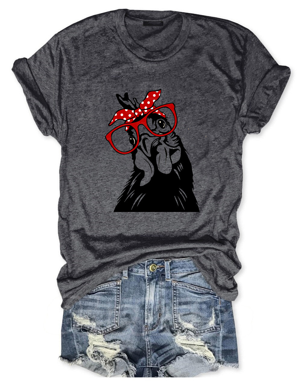 Chicken With Bandana Glasses T-Shirt