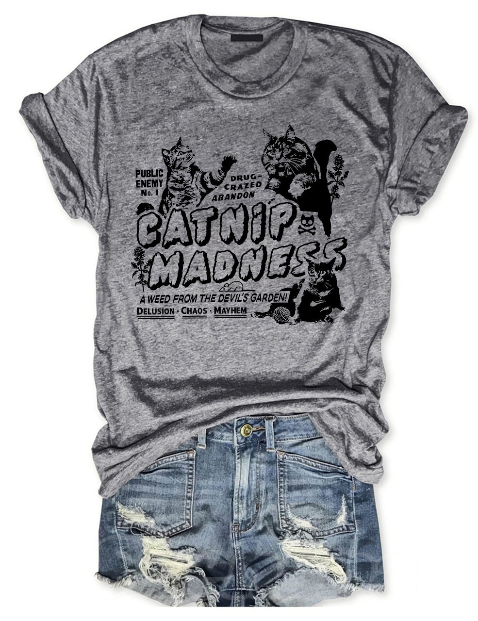 Catnip Madness Cute Cat T-shirt