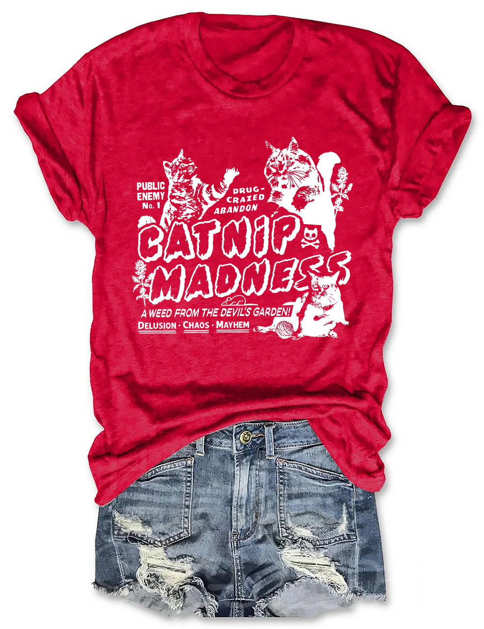 Catnip Madness Cute Cat T-shirt