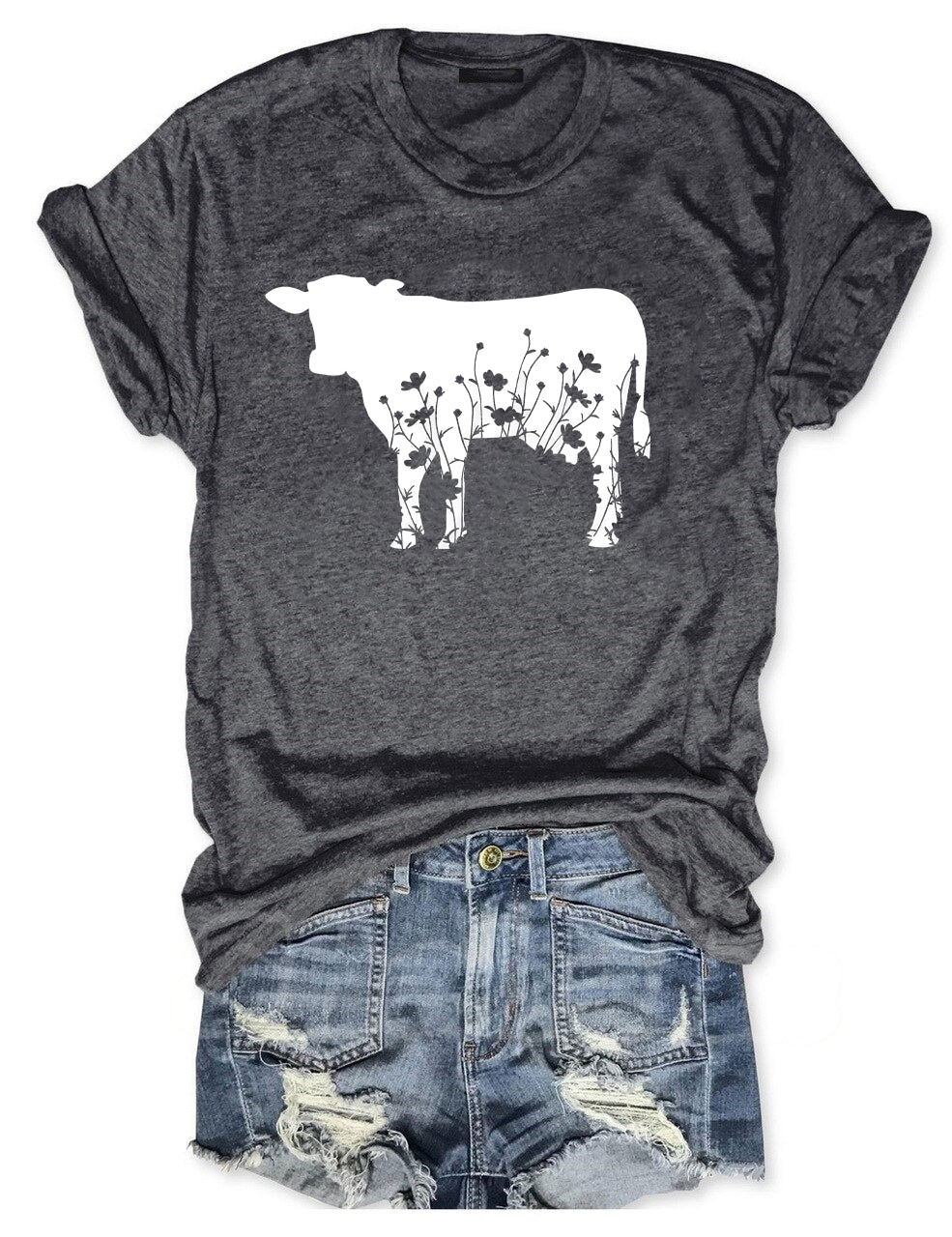 Floral Cow T-shirt