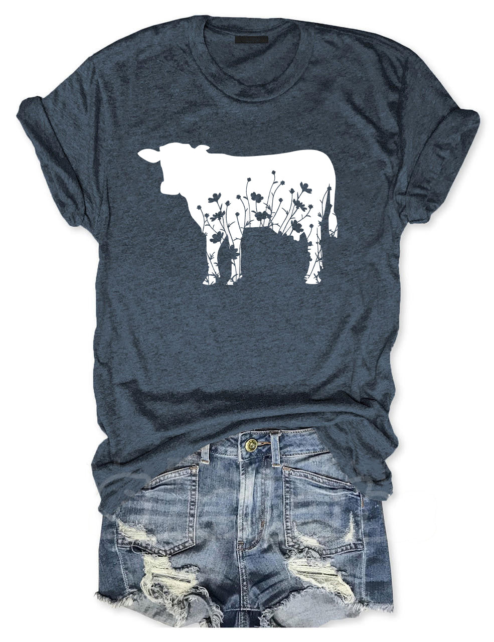 Floral Cow T-shirt