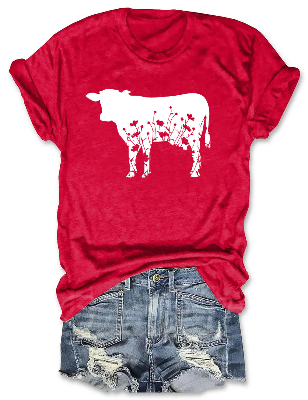 Floral Cow T-shirt