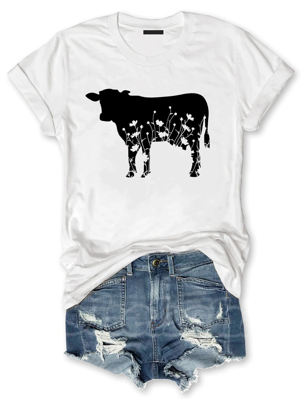 Floral Cow T-shirt