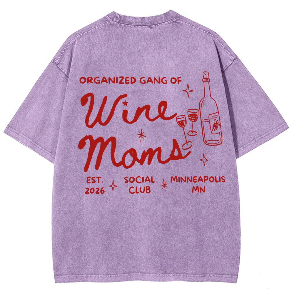 Wine Mom Unisex Washed T-shirt