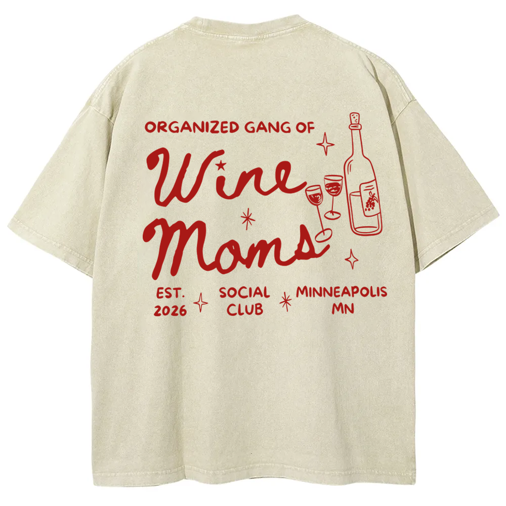 Wine Mom Unisex Washed T-shirt
