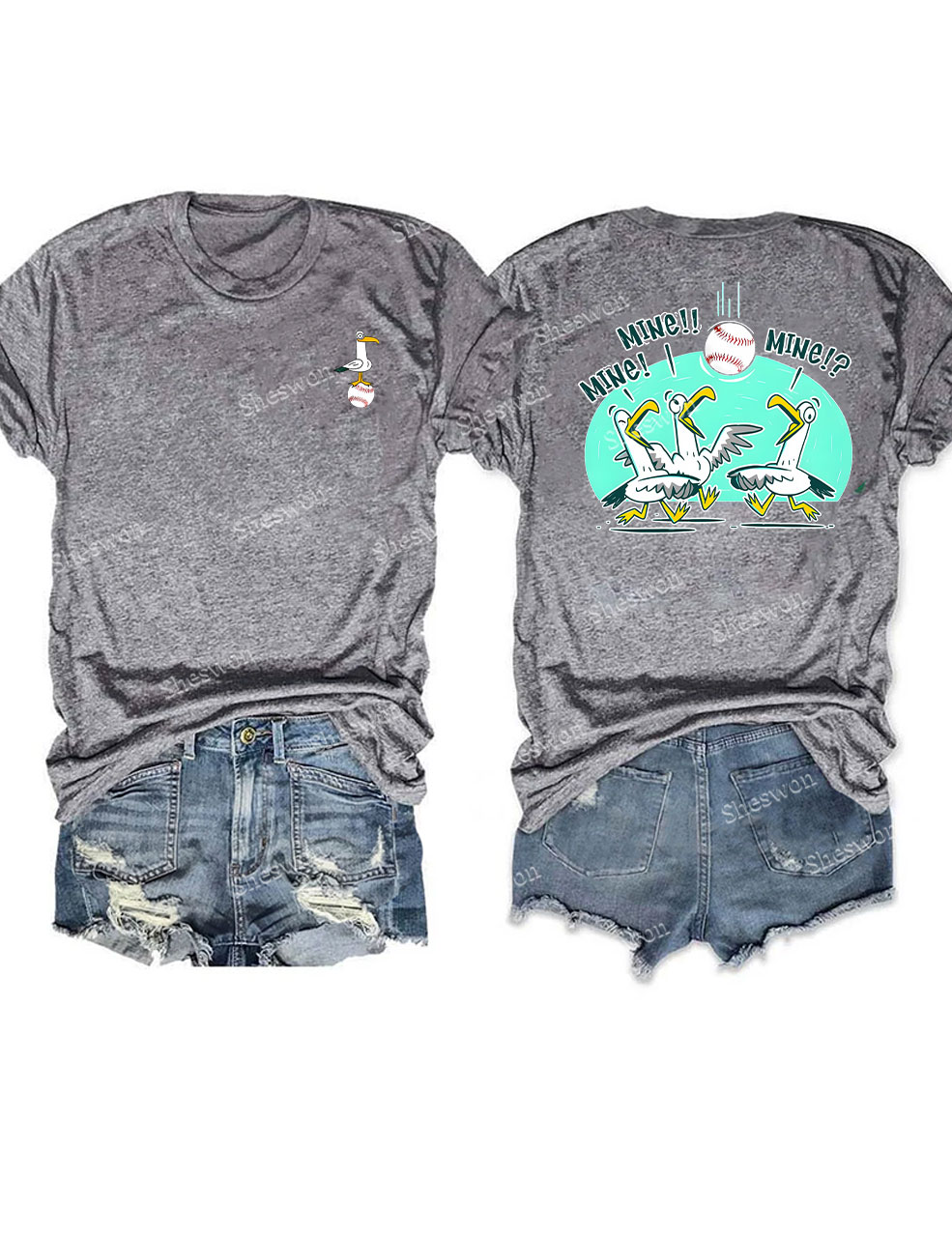 Mine Mine Mine Seagull Funny Baseball T-Shirt