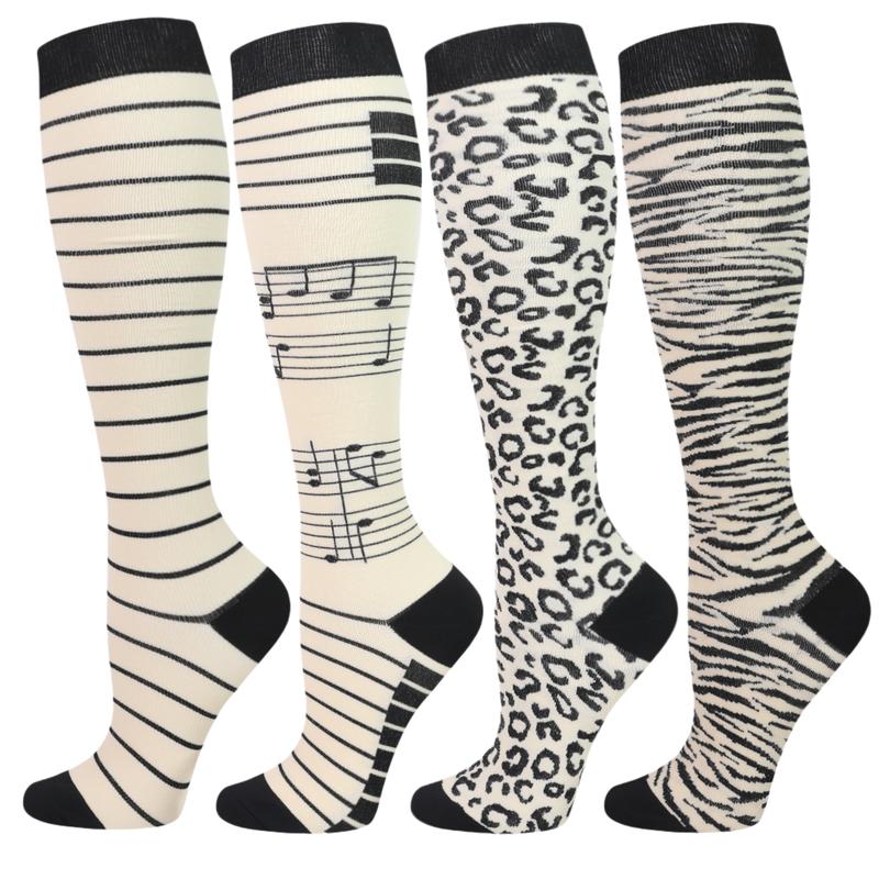 Knee-high Sports Socks for Men and Women - 4 Pairs Socks