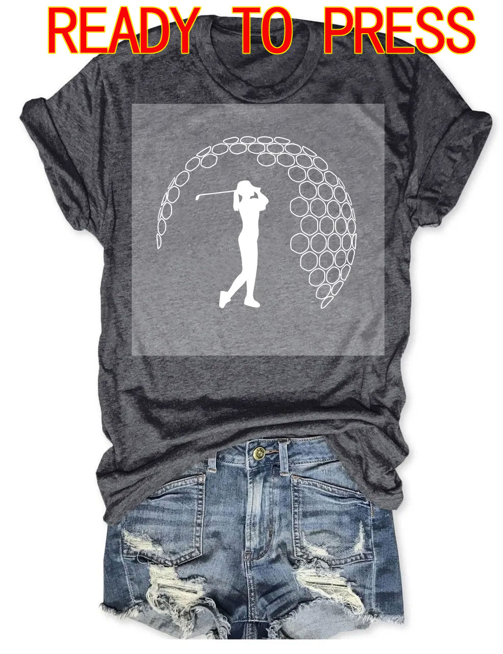 Female Golfer DTF Heat Transfer