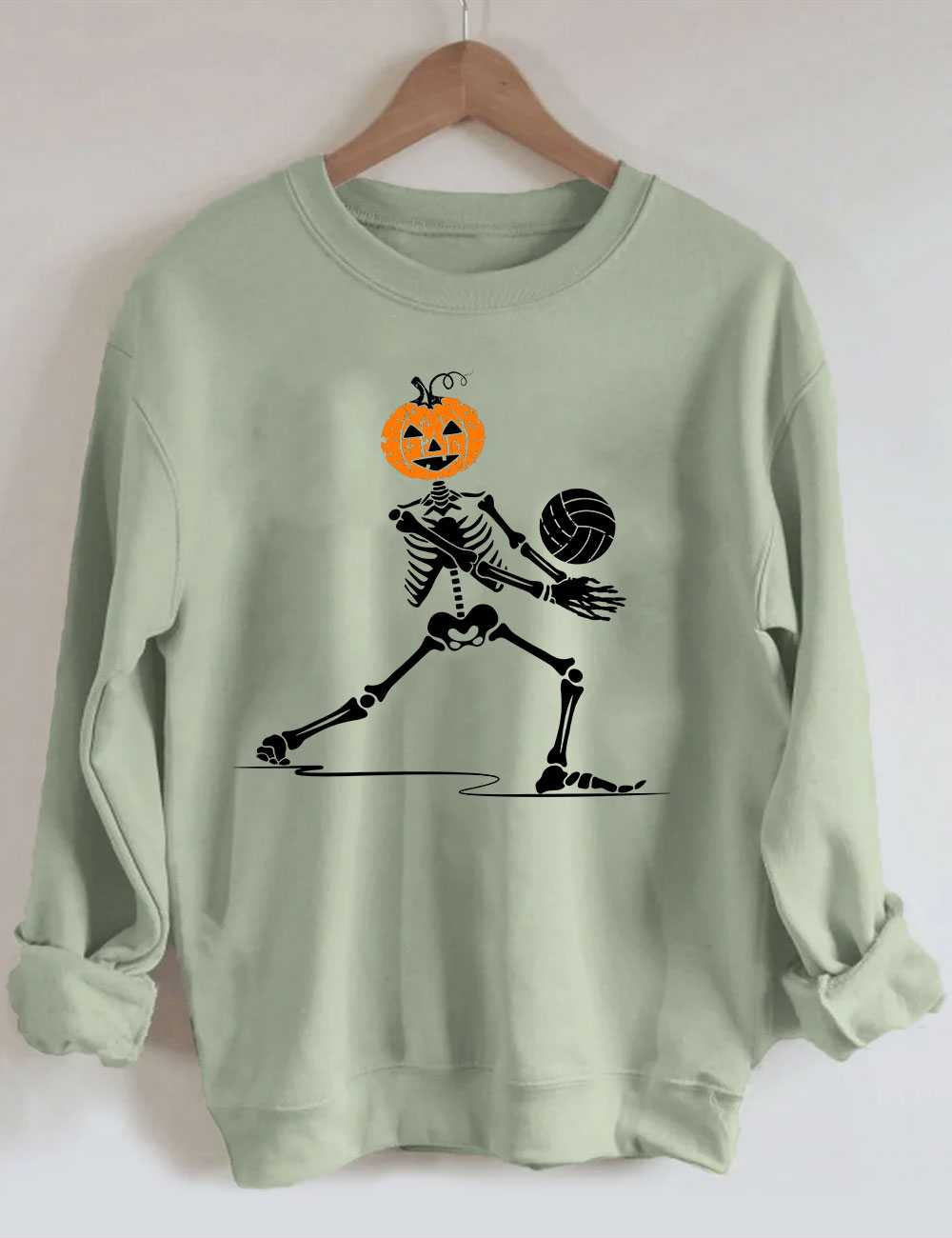 Skeleton Volleyball Pumpkin Sweatshirt