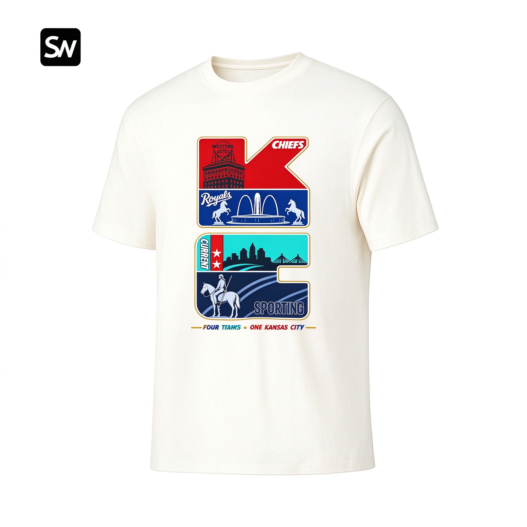 Kansas City Skyline Football Dry-easy T-Shirt