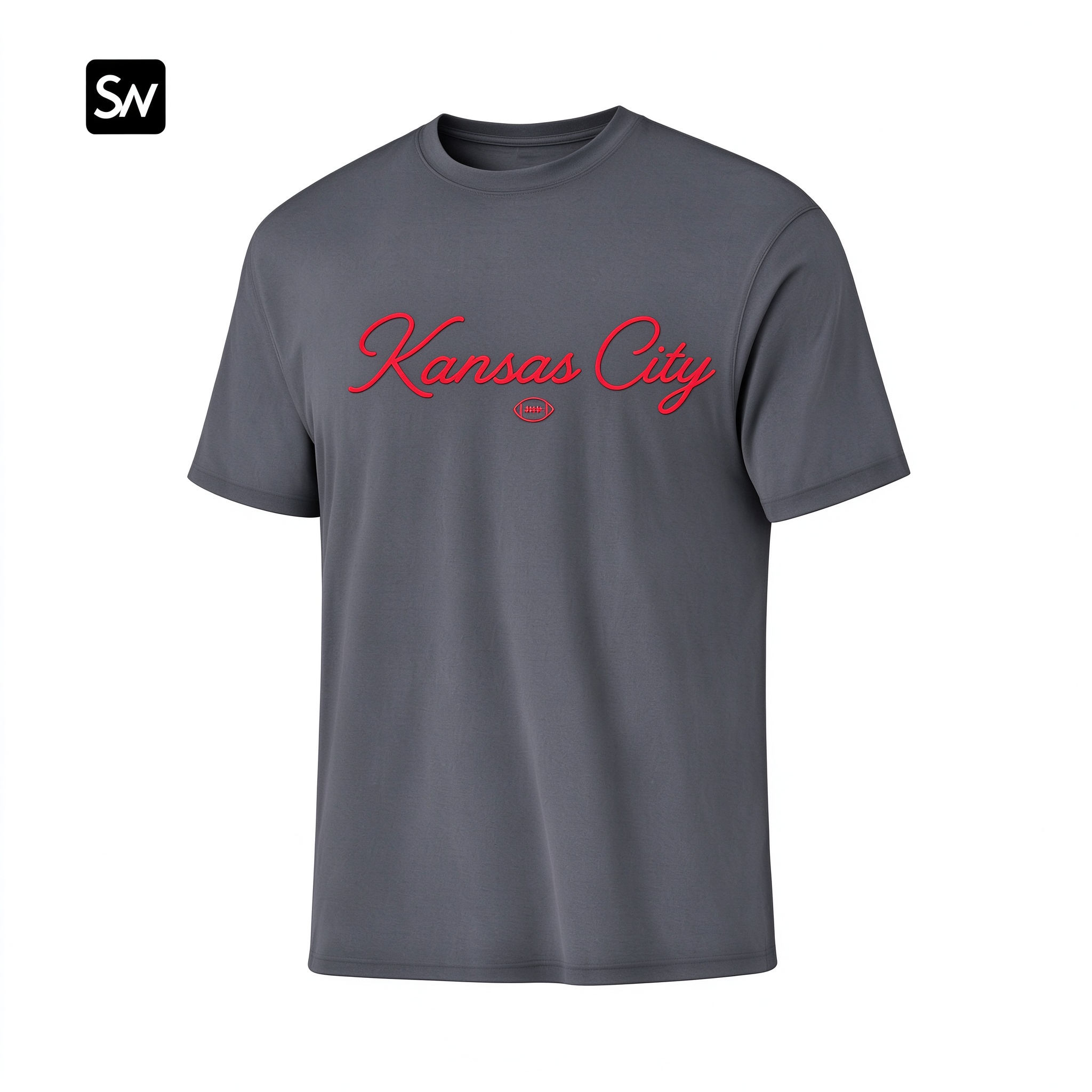 Red Script Kansas City Football Dry-easy T-Shirt