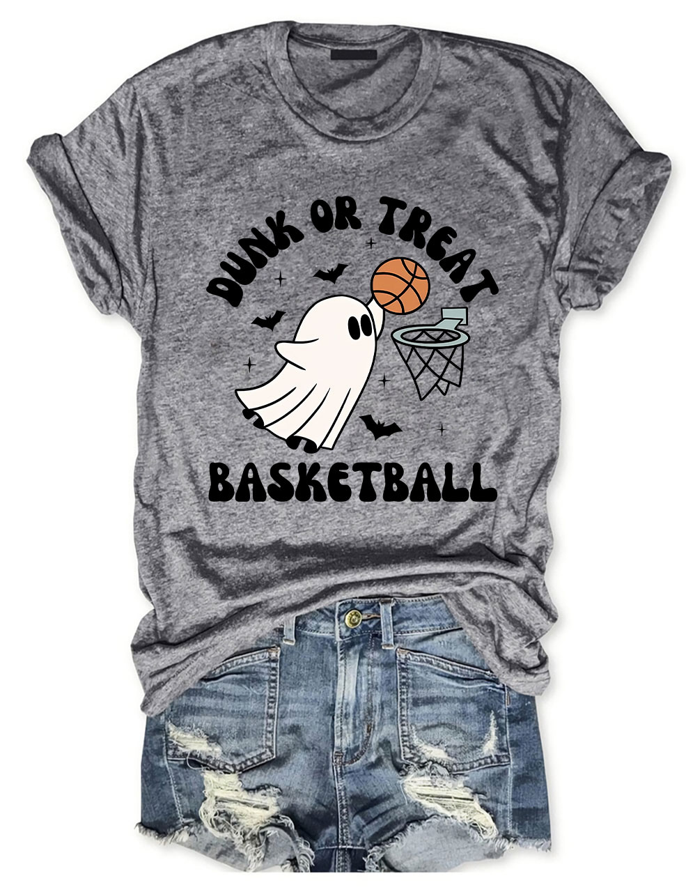 Dunk Or Treat Halloween Ghost Basketball T-shirt