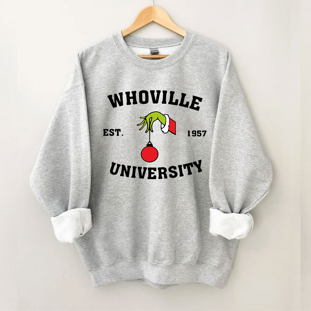 Vintage Christmas Whoville University Est 1957 Funny Sweatshirt