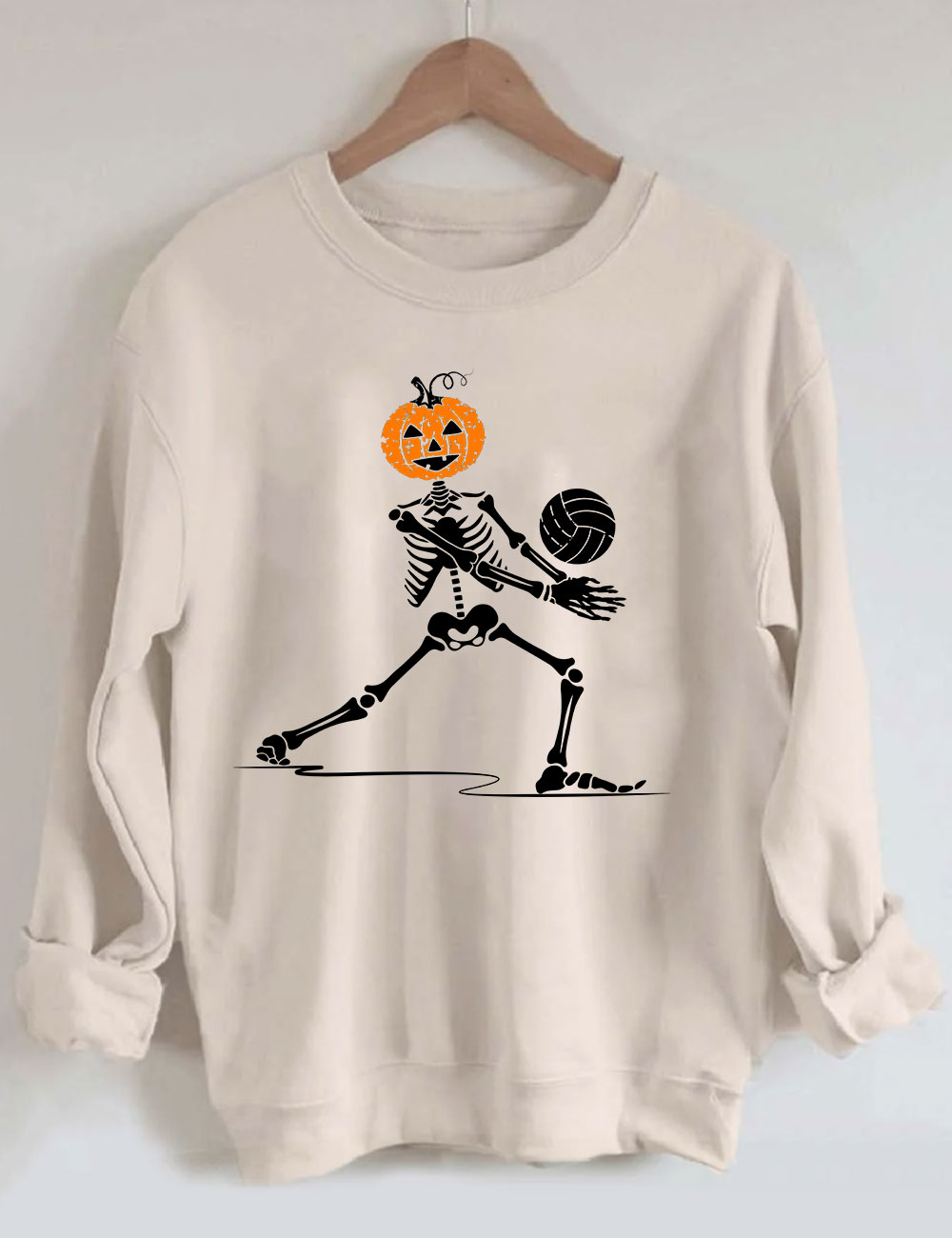 Skeleton Volleyball Pumpkin Sweatshirt