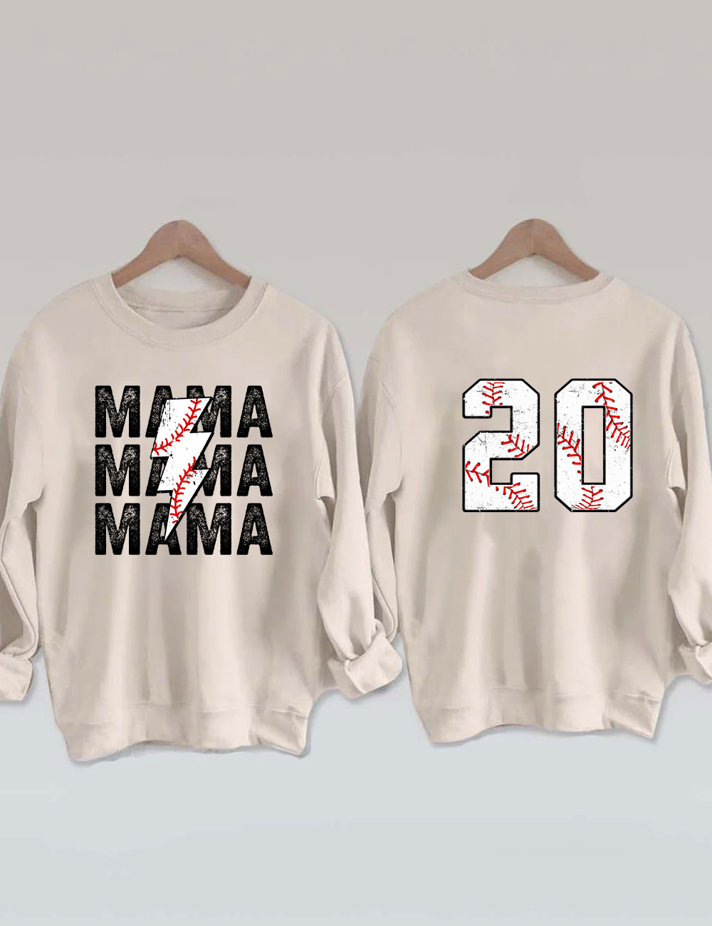 Baseball Mom Customized Number Sweatshirt