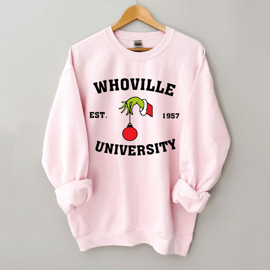 Vintage Christmas Whoville University Est 1957 Funny Sweatshirt