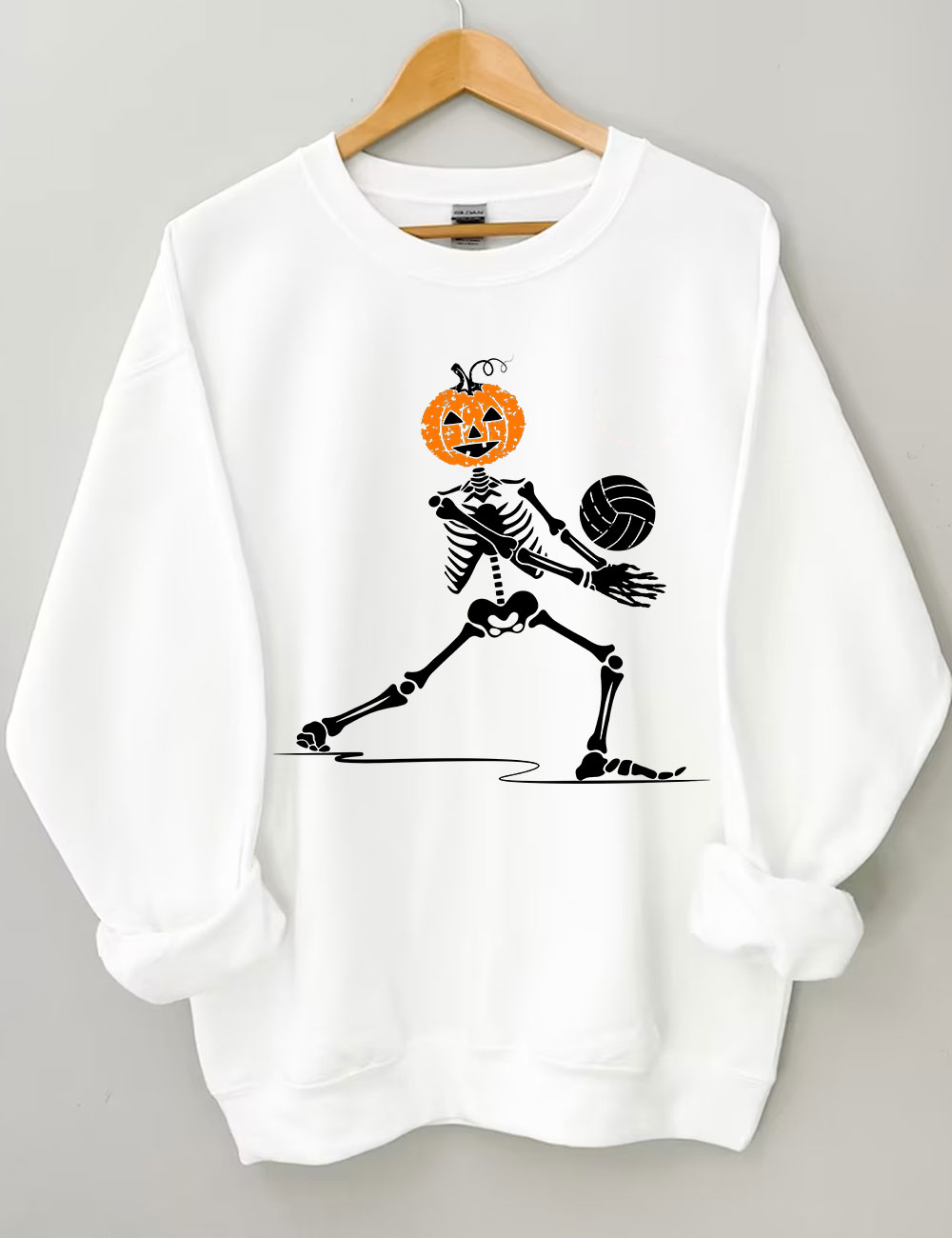 Skeleton Volleyball Pumpkin Sweatshirt