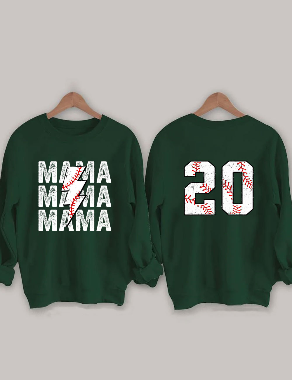 Baseball Mom Customized Number Sweatshirt
