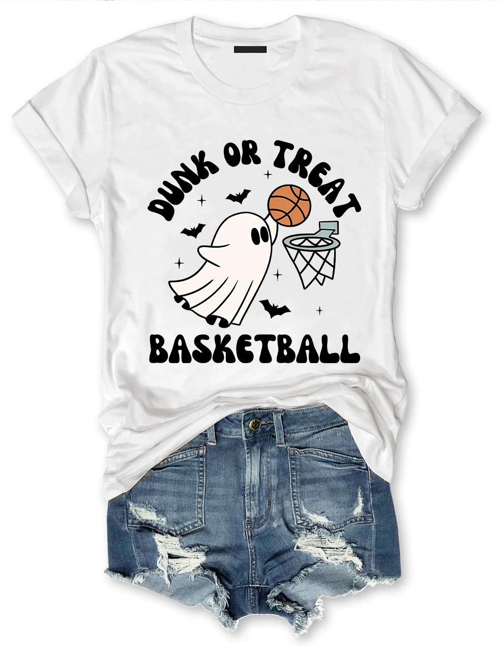 Dunk Or Treat Halloween Ghost Basketball T-shirt