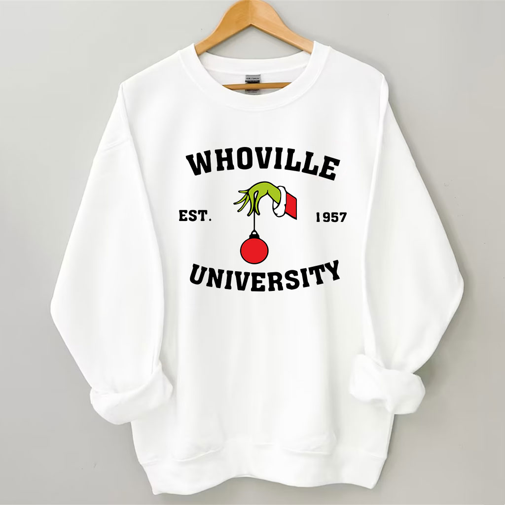Vintage Christmas Whoville University Est 1957 Funny Sweatshirt