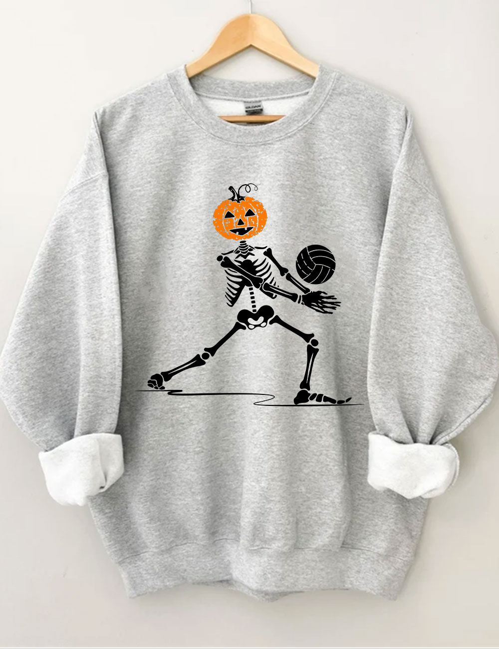 Skeleton Volleyball Pumpkin Sweatshirt