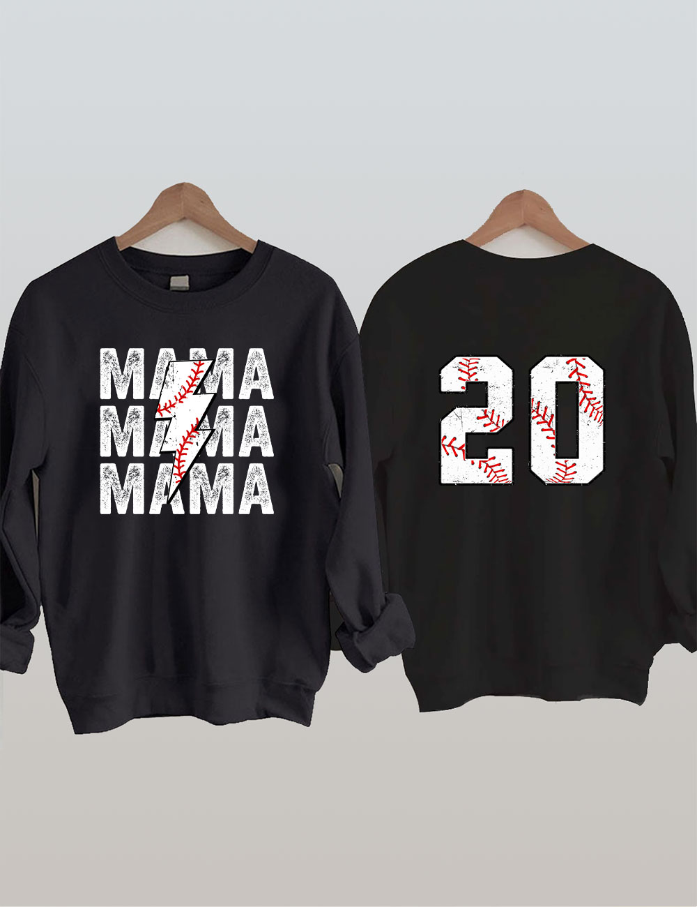 Baseball Mom Customized Number Sweatshirt