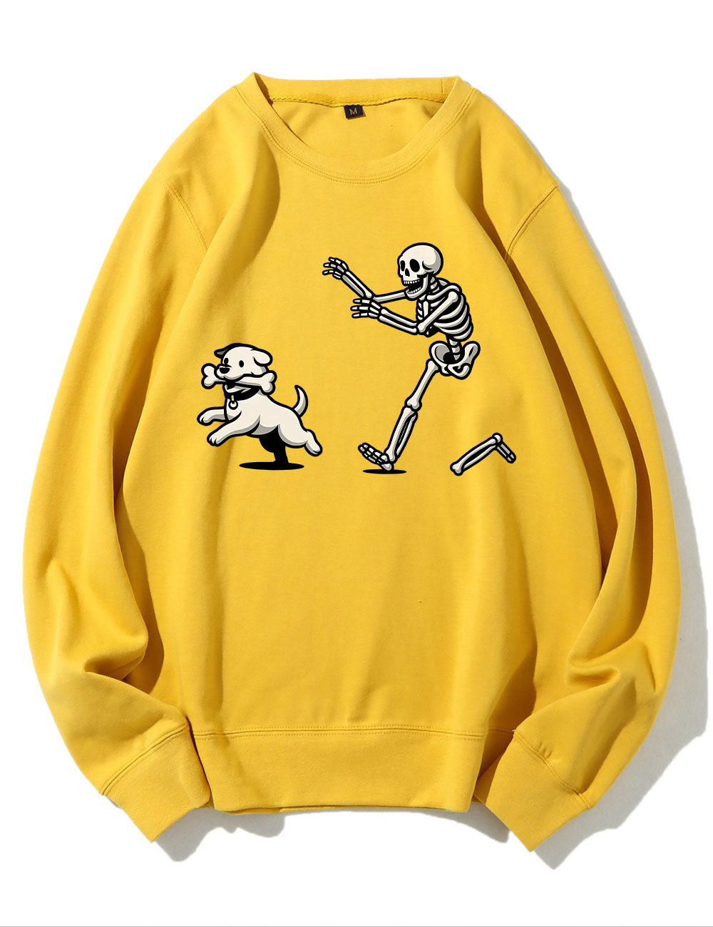 Funny Skeleton Dog Chase Sweatshirt