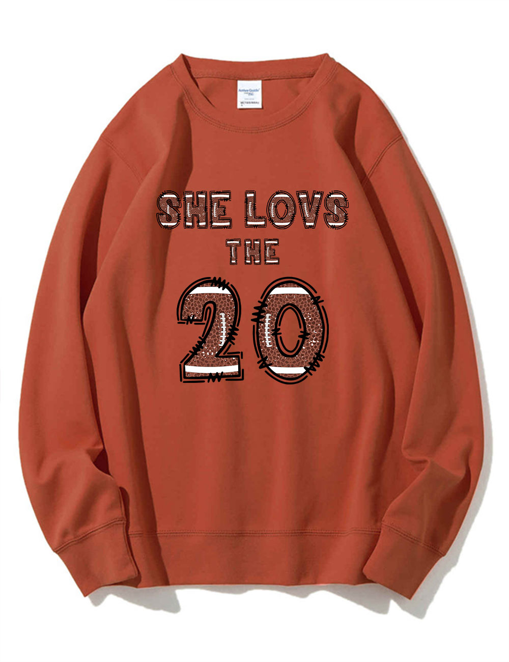 She Loves The Football Custom Number Sweatshirt