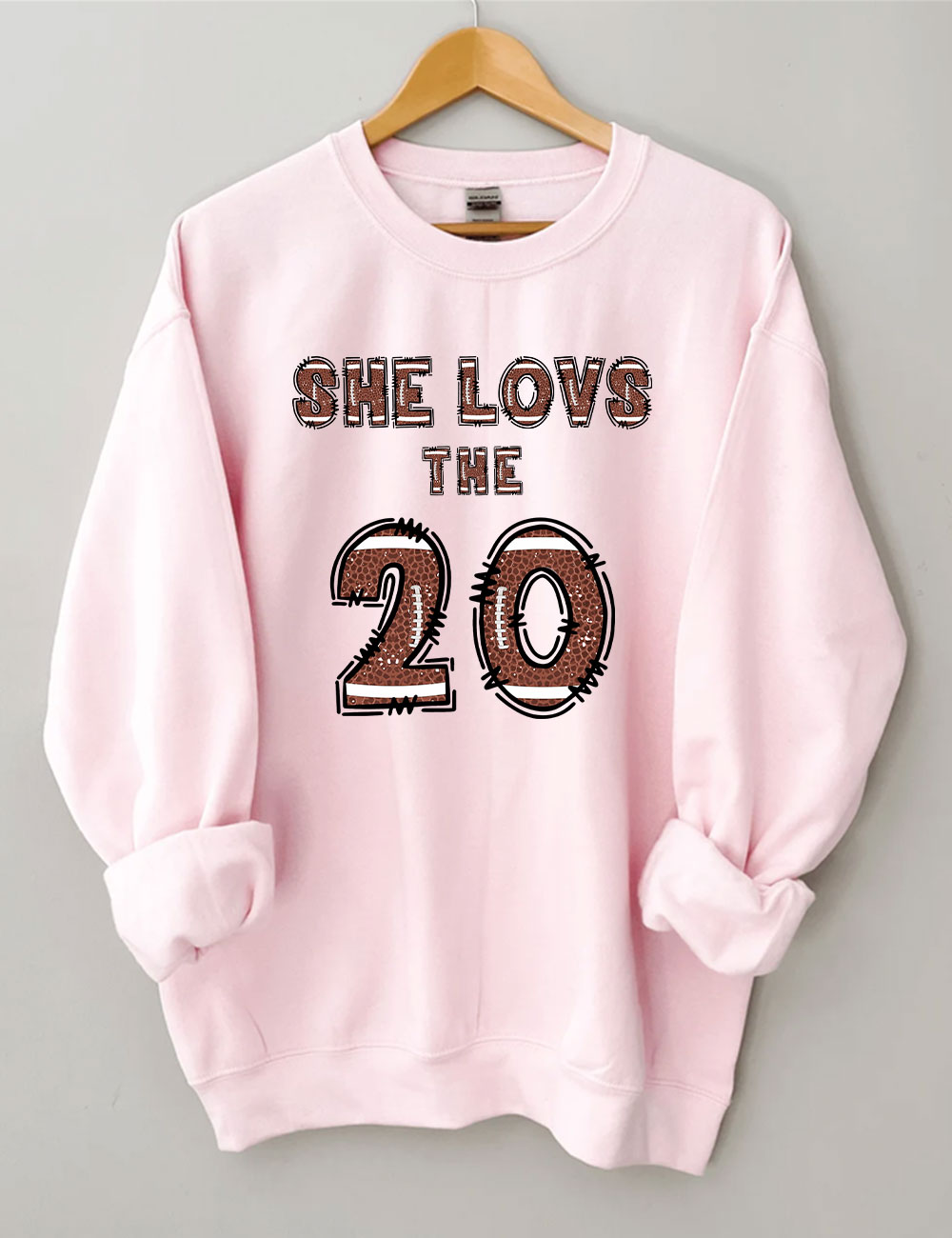She Loves The Football Custom Number Sweatshirt