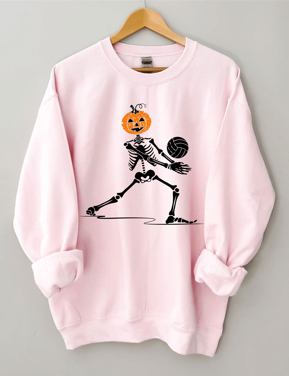Skeleton Volleyball Pumpkin Sweatshirt