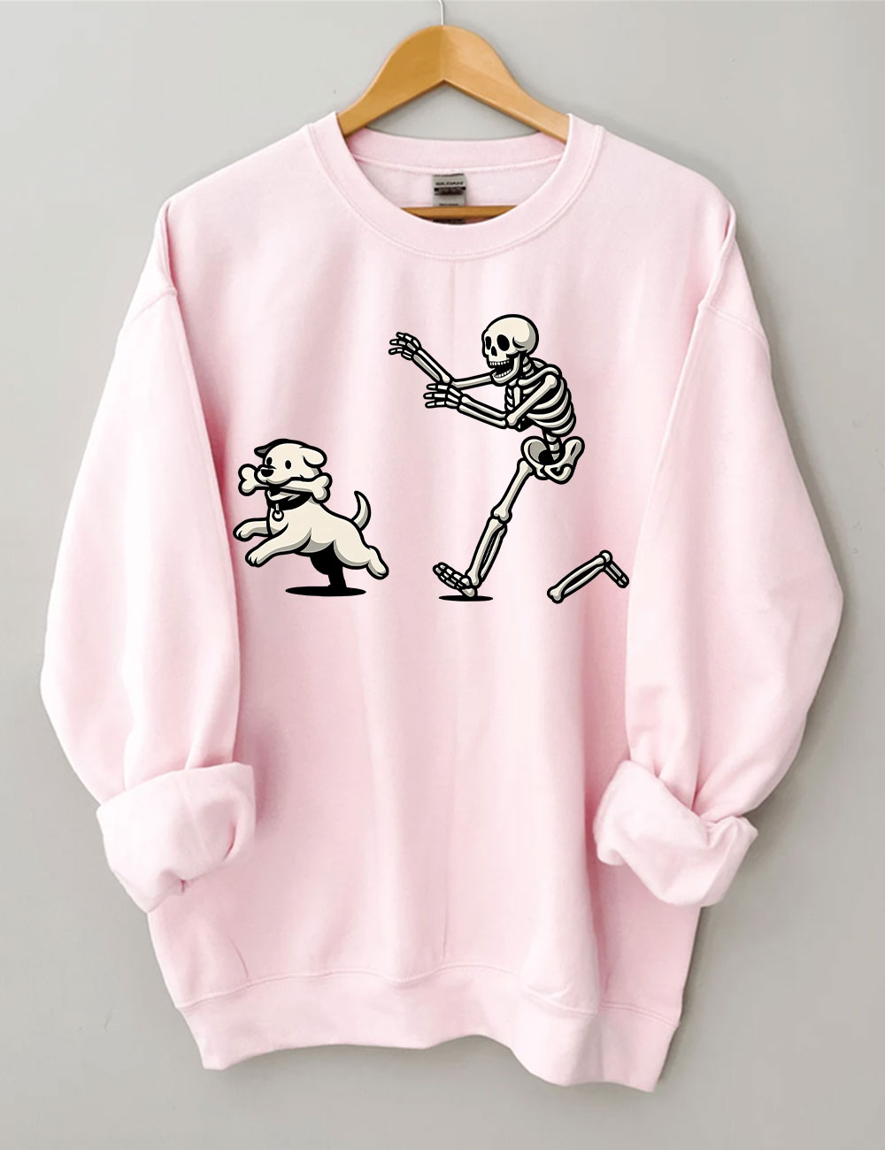 Funny Skeleton Dog Chase Sweatshirt