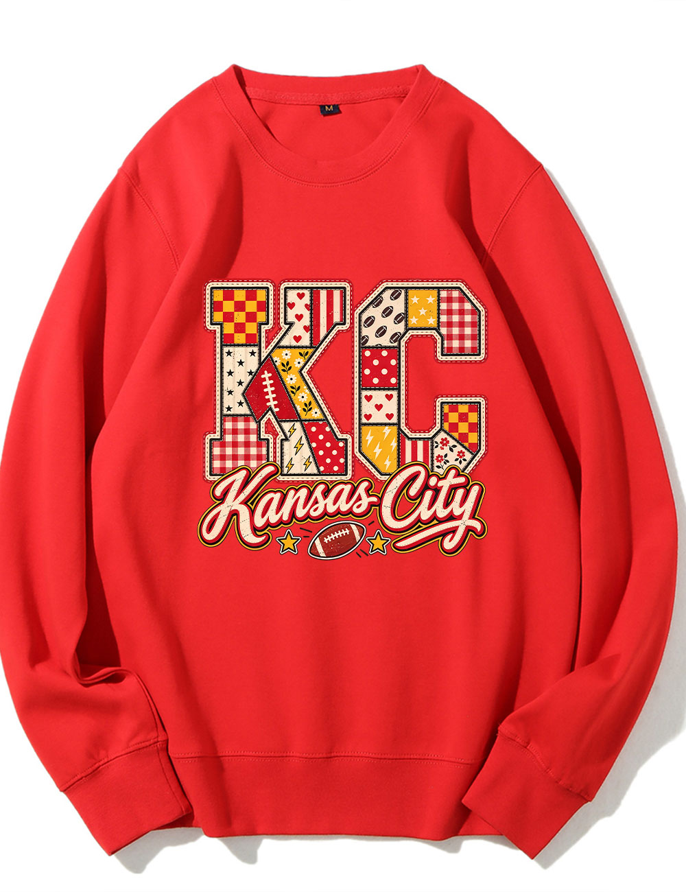 KC Kansas City Patchwork Football Sweatshirt