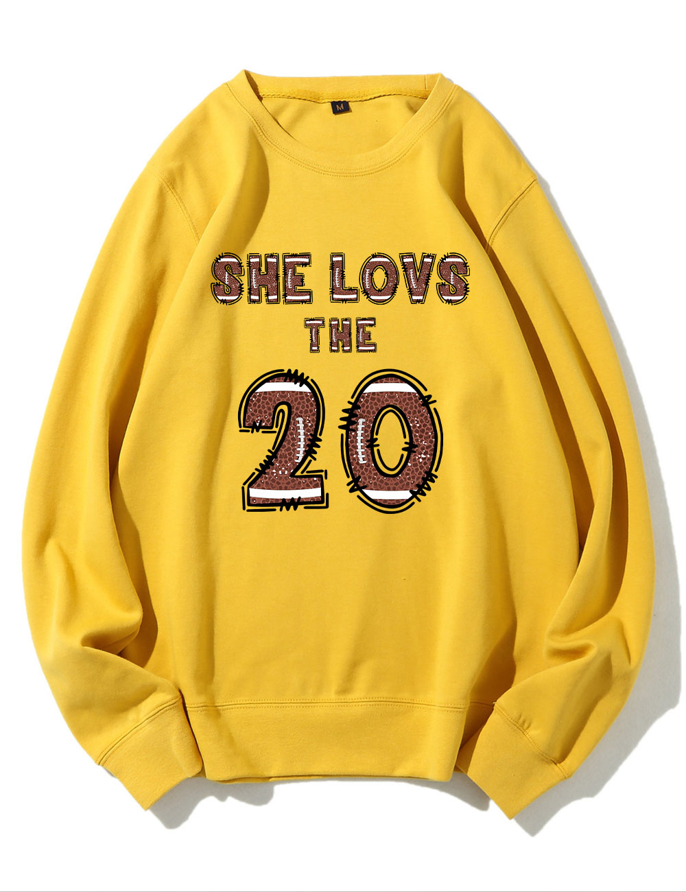 She Loves The Football Custom Number Sweatshirt