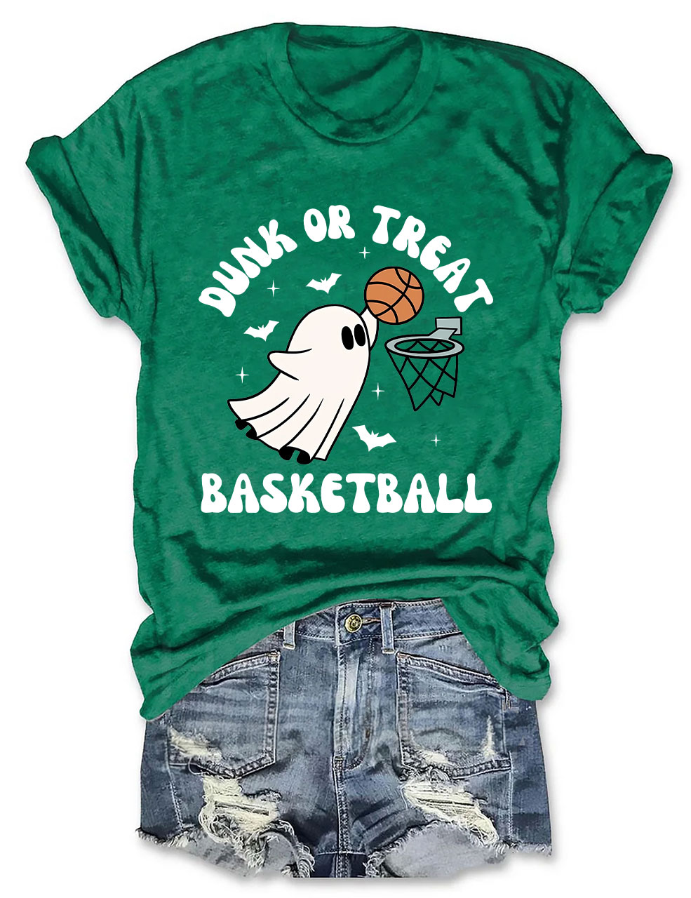 Dunk Or Treat Halloween Ghost Basketball T-shirt