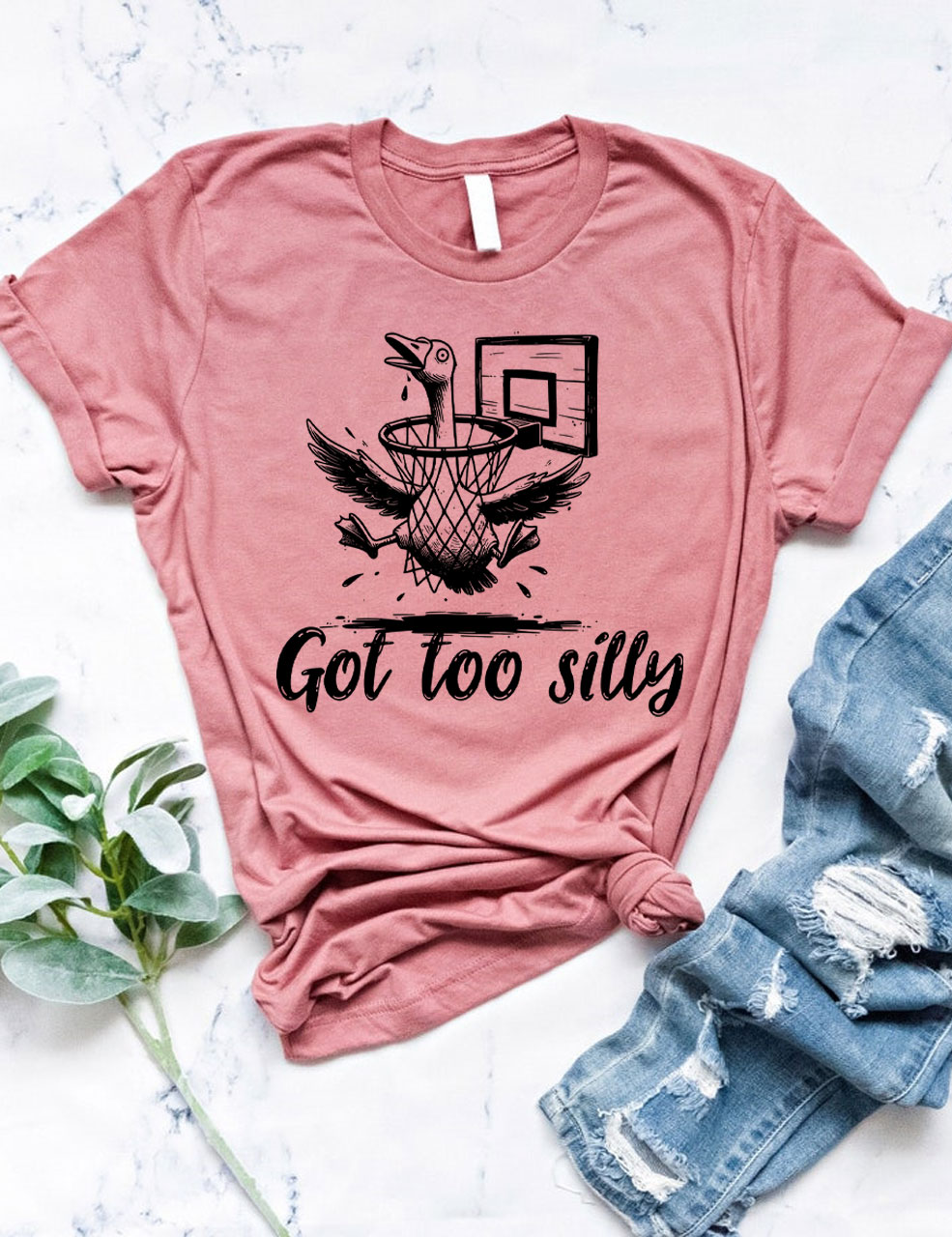 Got Too Silly Goose Funny Basketball T-shirt