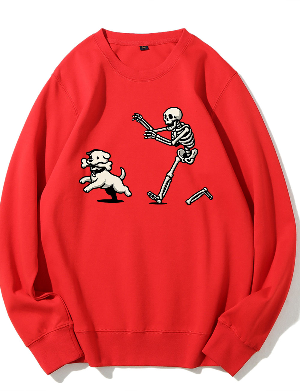 Funny Skeleton Dog Chase Sweatshirt