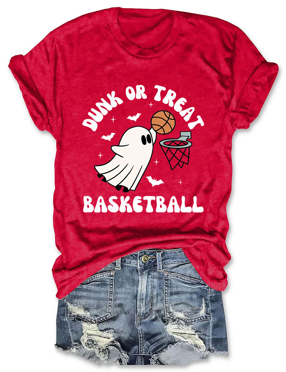 Dunk Or Treat Halloween Ghost Basketball T-shirt