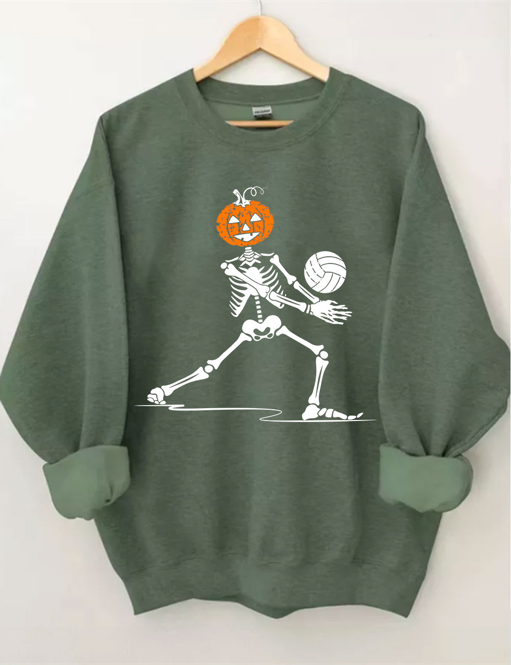 Skeleton Volleyball Pumpkin Sweatshirt