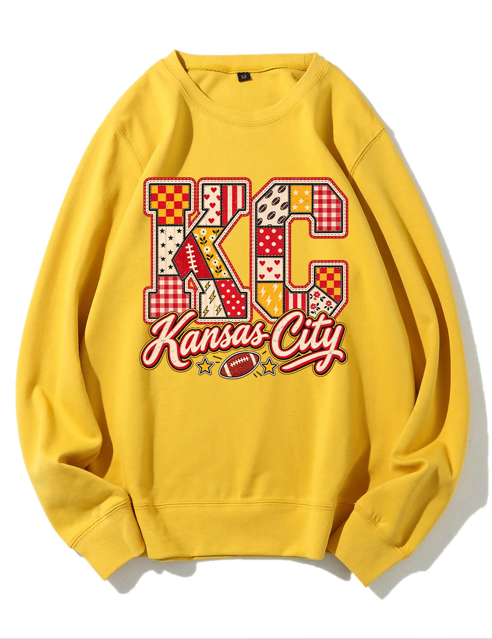 KC Kansas City Patchwork Football Sweatshirt
