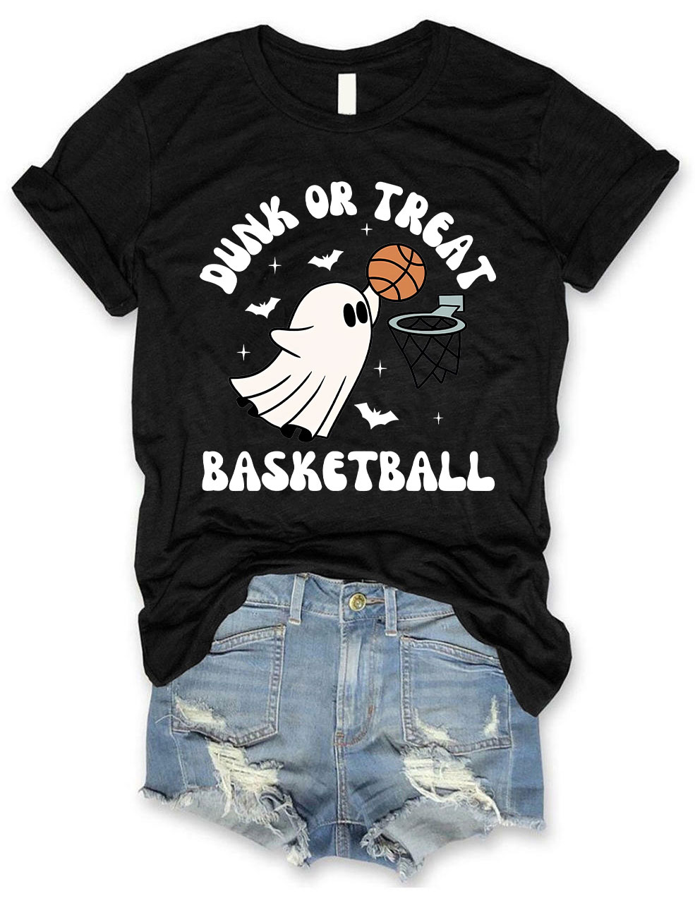 Dunk Or Treat Halloween Ghost Basketball T-shirt