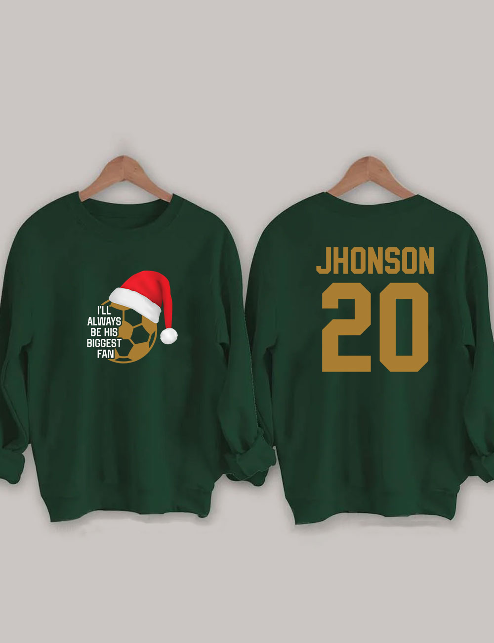 Custom Christmas Santa Soccer Funny Sweatshirt