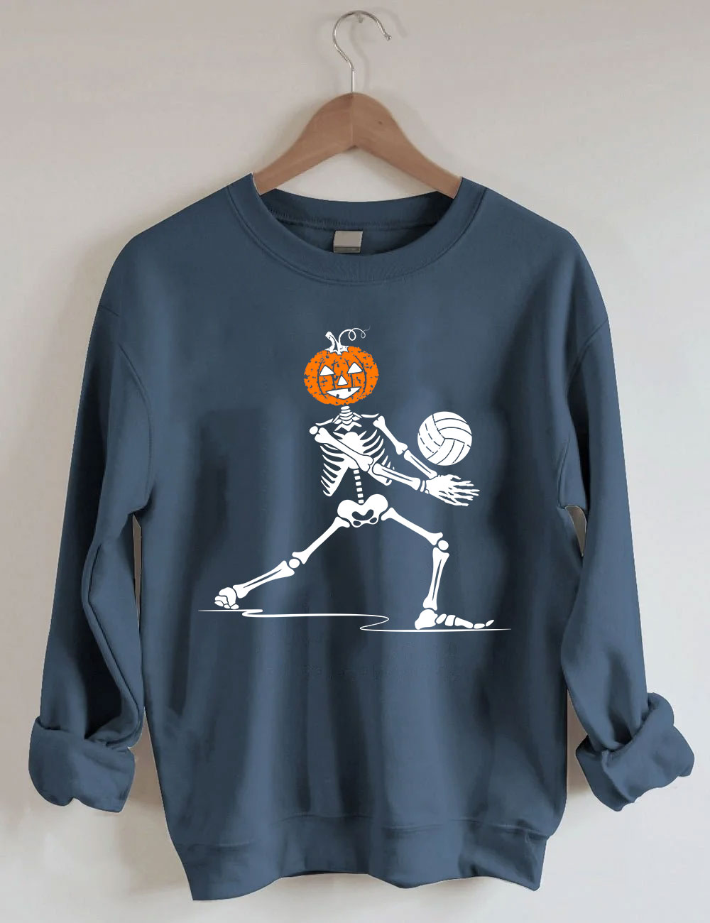 Skeleton Volleyball Pumpkin Sweatshirt