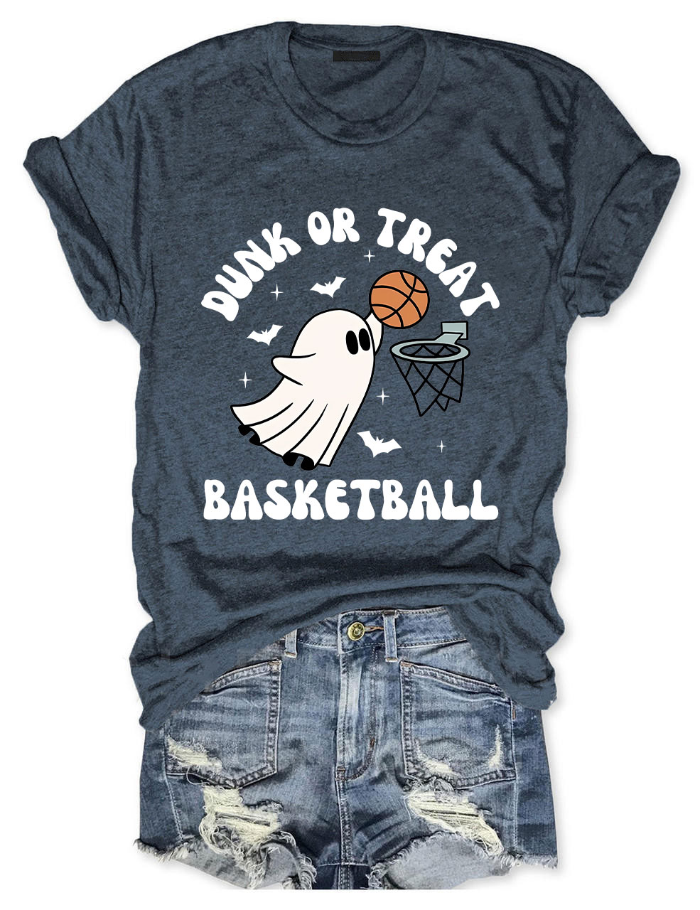 Dunk Or Treat Halloween Ghost Basketball T-shirt
