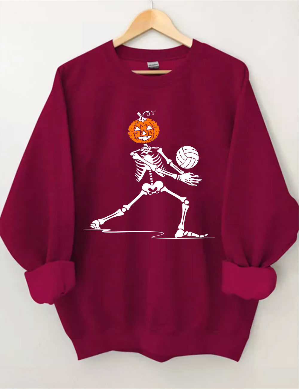 Skeleton Volleyball Pumpkin Sweatshirt