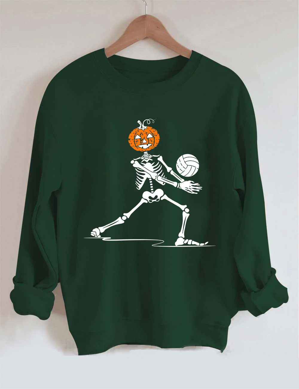 Skeleton Volleyball Pumpkin Sweatshirt