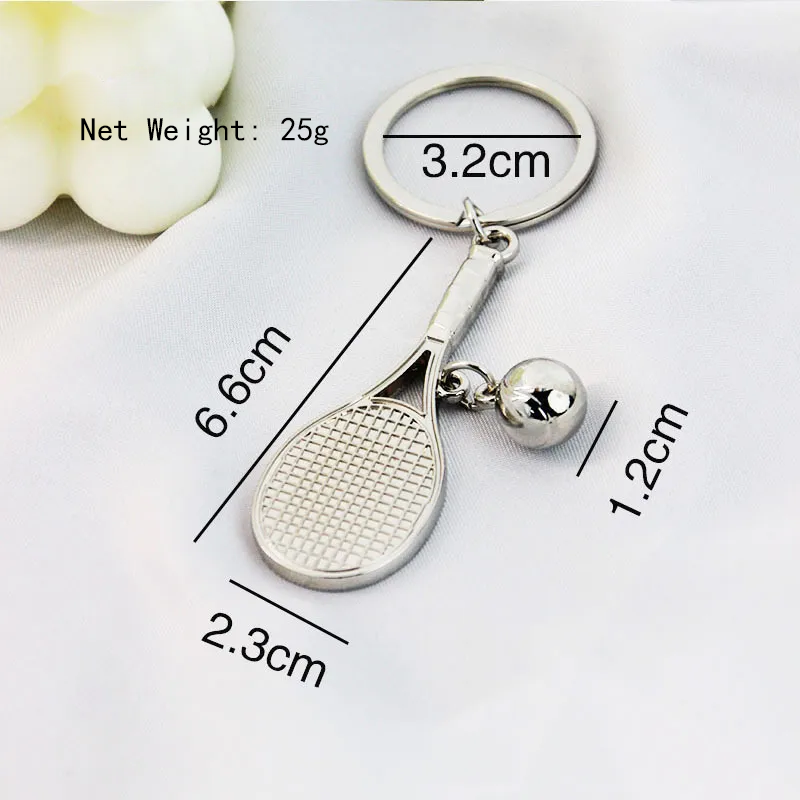 Metal Bowling Ball Keychain Sports Meeting Badminton Football Gift Golf Pendant Tennis Table Tennis Key