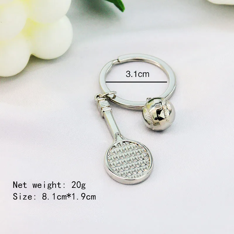 Metal Bowling Ball Keychain Sports Meeting Badminton Football Gift Golf Pendant Tennis Table Tennis Key